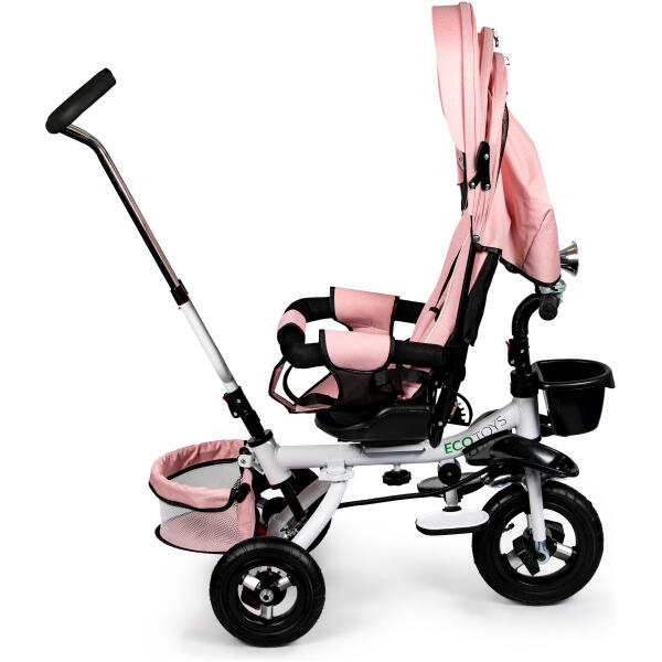 Trehjulssykkel med roterbart sete 360 kalesje ECOTOYS Delux Rosa - Bilde 4