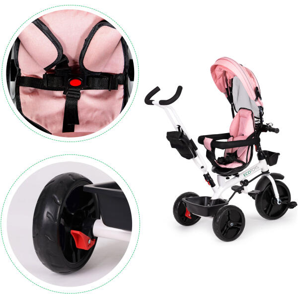 Trehjulssykkel med roterbart sete 360 ECOTOYS Rosa - Bilde 7