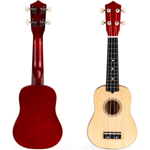 Gitar ukulele for barn treverk 4 nylonstrenger ECOTOYS