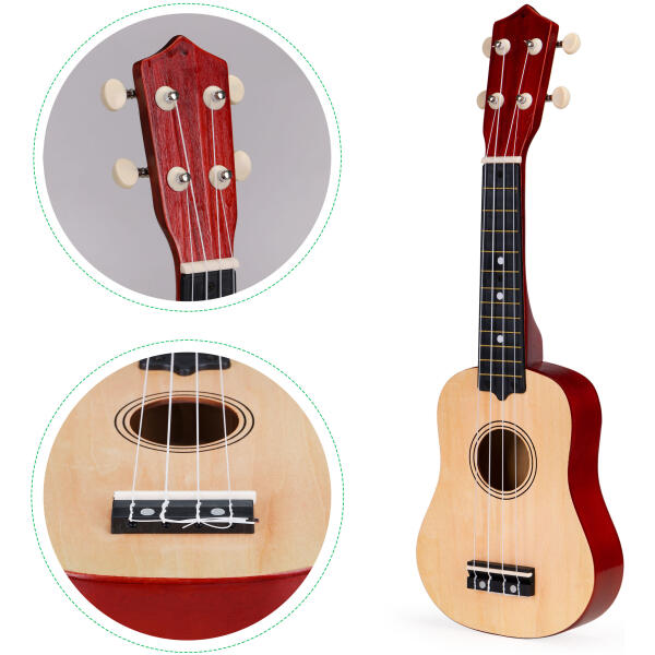 Gitar ukulele for barn treverk 4 nylonstrenger ECOTOYS - Bilde 4