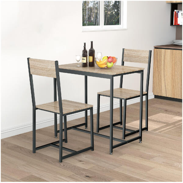 Sett komplett møbler bord 2 stoler metall MDF ModernHome - Bilde 4