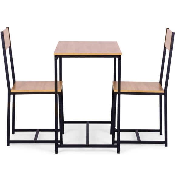 Sett komplett møbler bord 2 stoler metall MDF ModernHome - Bilde 2
