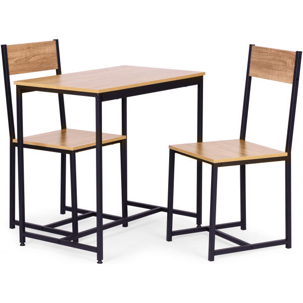 Sett komplett møbler bord 2 stoler metall MDF ModernHome - Bilde 3