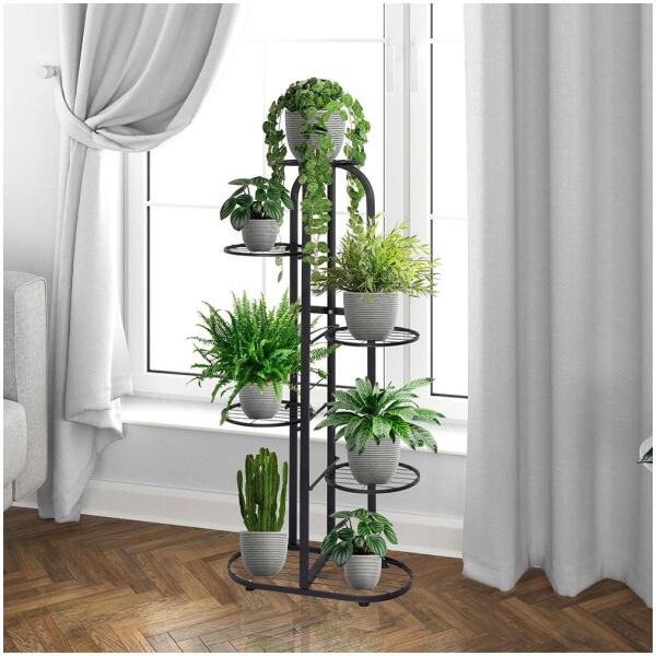Moderne metall blomsterstativ 6 nivåer ModernHome Svart - Bilde 2