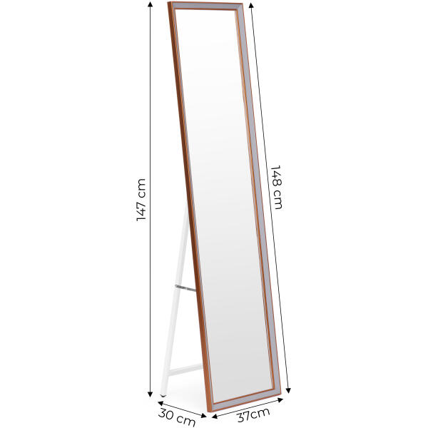 Stort gulvspeil 148 cm aluminiumsramme justerbar ModernHome - Bilde 7