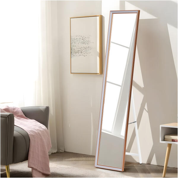 Stort gulvspeil 148 cm aluminiumsramme justerbar ModernHome - Bilde 8
