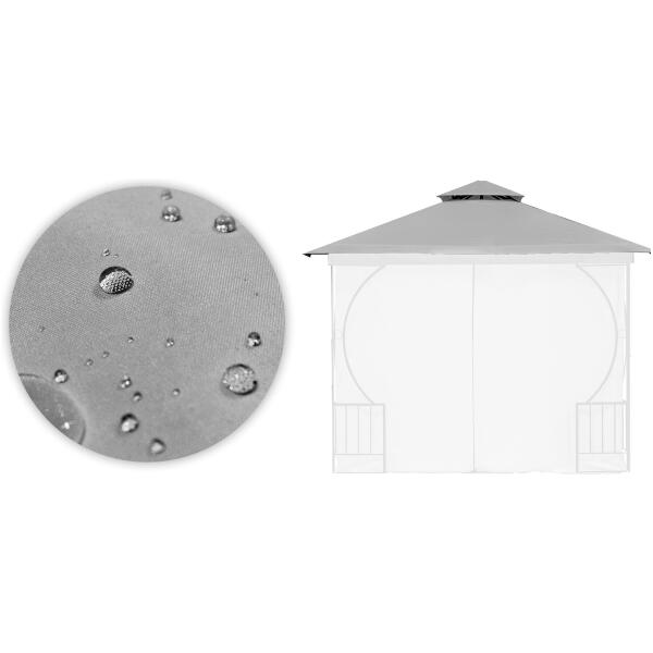 Tak til hagepaviljong 3x3 m vanntett belegg ventilasjonsåpning MultiGarden Grå - Bilde 4