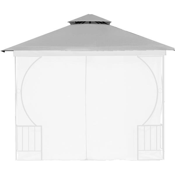 Tak til hagepaviljong 3x3 m vanntett belegg ventilasjonsåpning MultiGarden Grå - Bilde 3