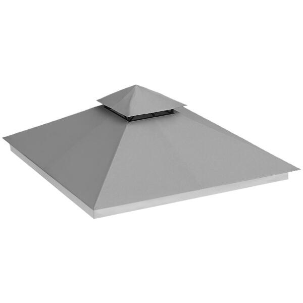 Tak til hagepaviljong 3x3 m vanntett belegg ventilasjonsåpning MultiGarden Grå - Bilde 6