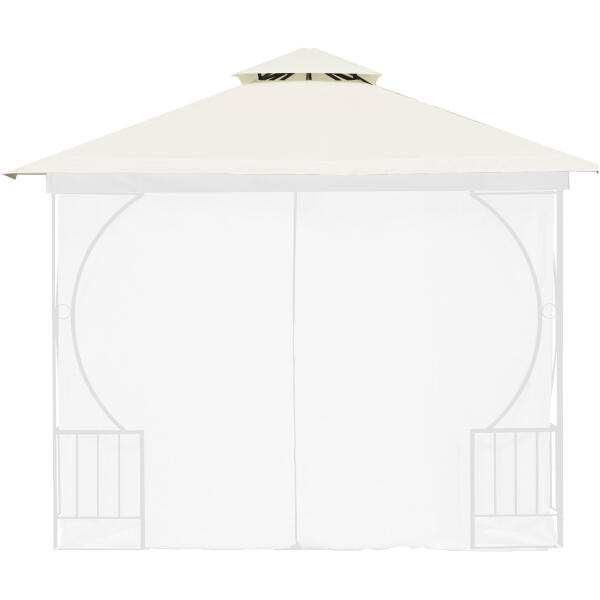 Tak til hagepaviljong 3x3 m vanntett trekk ventilasjonsåpning MultiGarden Beige - Bilde 3