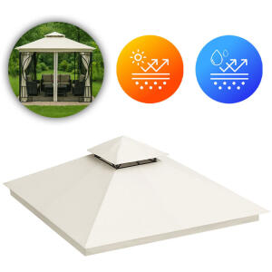 Tak til hagepaviljong 3x3 m vanntett trekk ventilasjonsåpning MultiGarden Beige