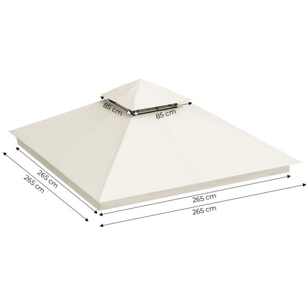Tak til hagepaviljong 3x3 m vanntett trekk ventilasjonsåpning MultiGarden Beige - Bilde 8