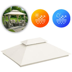 Tak til hagepaviljong 3x4 m vanntett deksel ventilasjonsåpning MultiGarden Beige