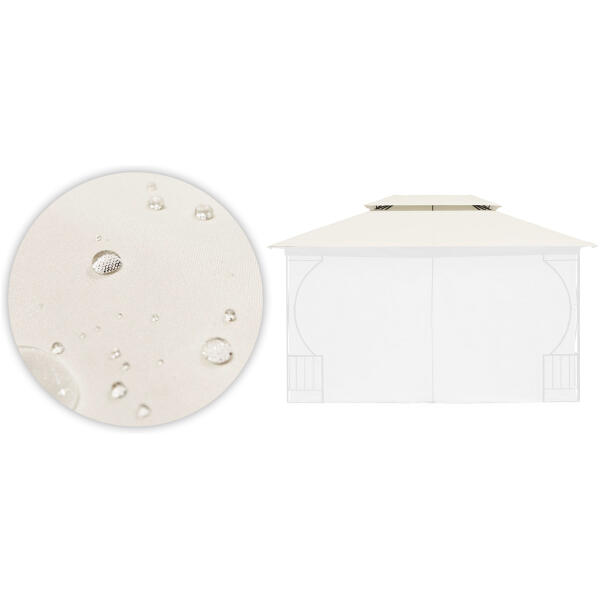 Tak til hagepaviljong 3x4 m vanntett deksel ventilasjonsåpning MultiGarden Beige - Bilde 4