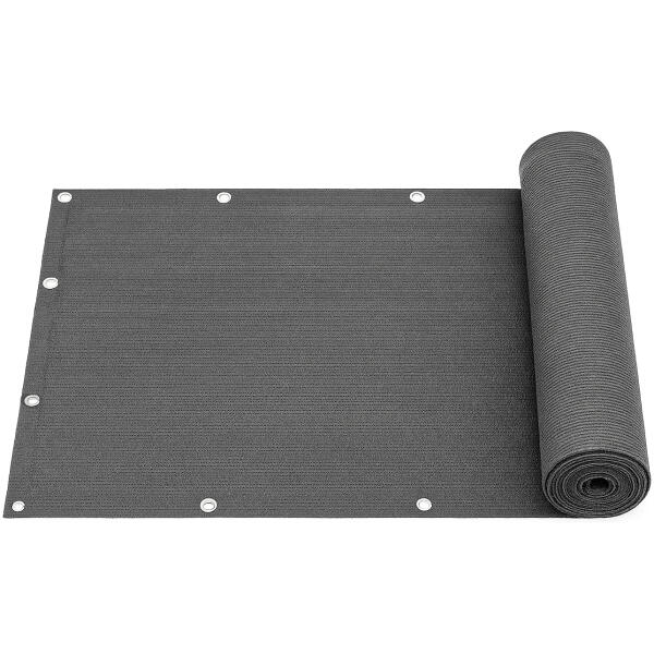 Balkongskjerming med beslag 150x500 cm skyggenett med installasjonselementer MultiGarden Grå - Bilde 6