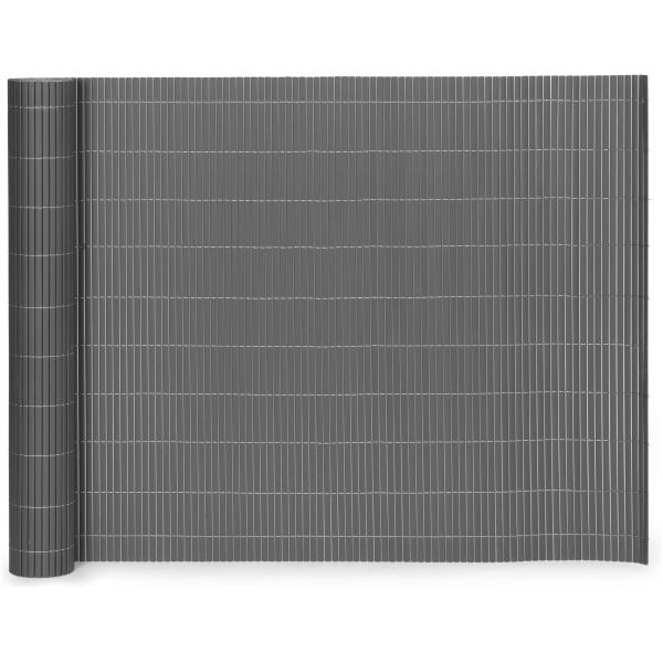 Tosidig bambusmatte 100x500 cm for balkong terrasse gjerde MultiGarden Antrasitt - Bilde 3