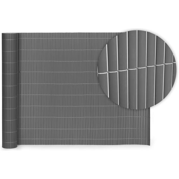 Tosidig bambusmatte 100x500 cm for balkong terrasse gjerde MultiGarden Antrasitt - Bilde 7
