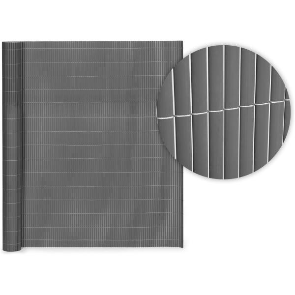 Tosidig bambusmatte 150x300 cm for balkong terrasse gjerde MultiGarden Antrasitt - Bilde 7