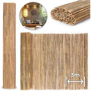 To-sidig bambusmatte 150x300 cm for balkong terrasse gjerde naturlig MultiGarden