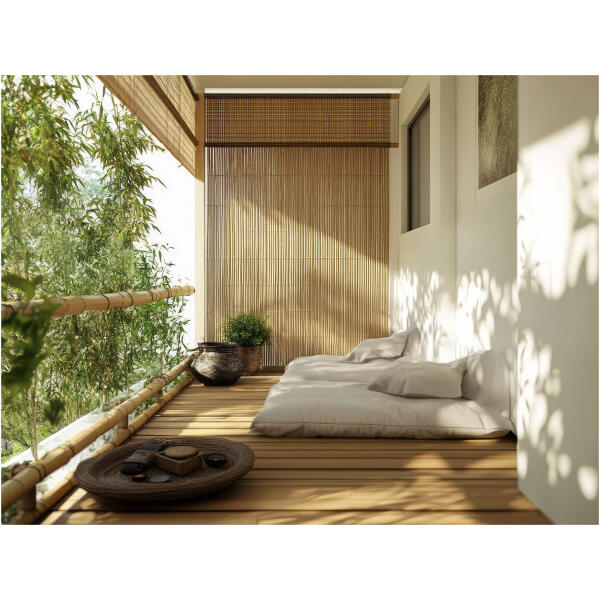 To-sidig bambusmatte 150x300 cm for balkong terrasse gjerde naturlig MultiGarden - Bilde 9