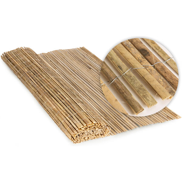To-sidig bambusmatte 150x300 cm for balkong terrasse gjerde naturlig MultiGarden - Bilde 7
