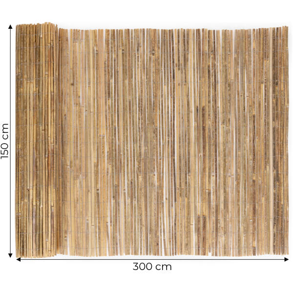 To-sidig bambusmatte 150x300 cm for balkong terrasse gjerde naturlig MultiGarden - Bilde 10