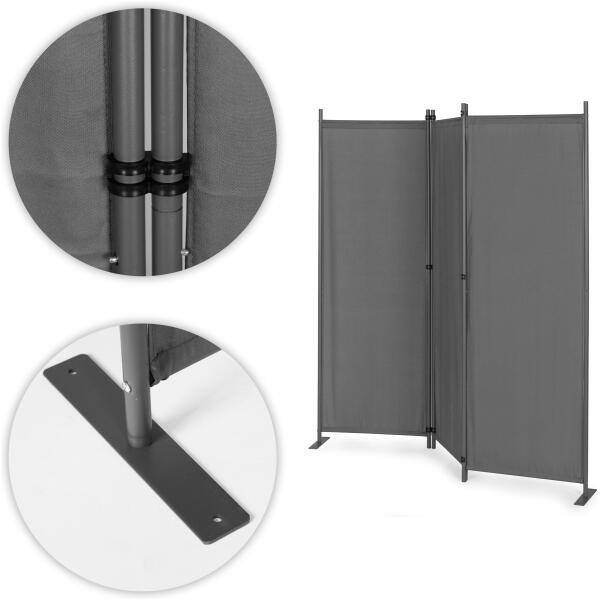 Sammenleggbar hage og romskjerm 3-panel 167x164 cm MultiGarden Grå - Bilde 6