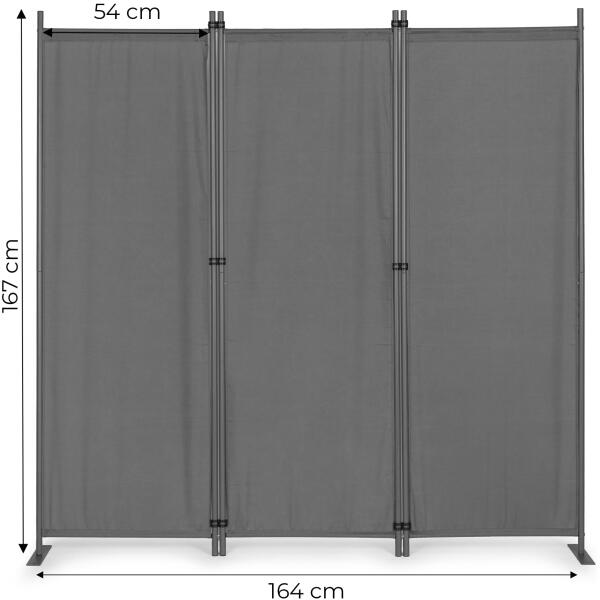 Sammenleggbar hage og romskjerm 3-panel 167x164 cm MultiGarden Grå - Bilde 10
