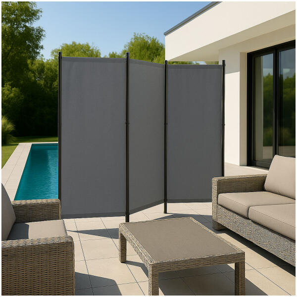 Sammenleggbar hage og romskjerm 3-panel 167x164 cm MultiGarden Grå - Bilde 7