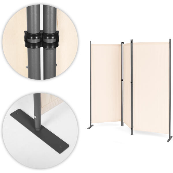 Sammenleggbar hage og romskjerm 3-panel 167x164 cm MultiGarden Beige - Bilde 7