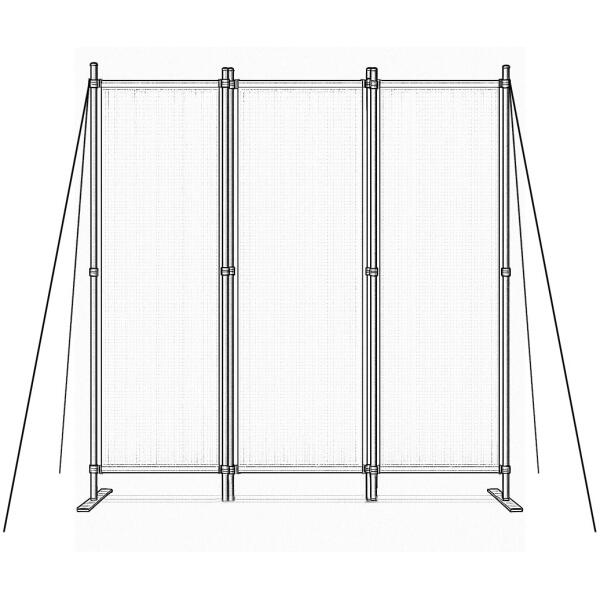 Sammenleggbar hage og romskjerm 3-panel 167x164 cm MultiGarden Beige - Bilde 8