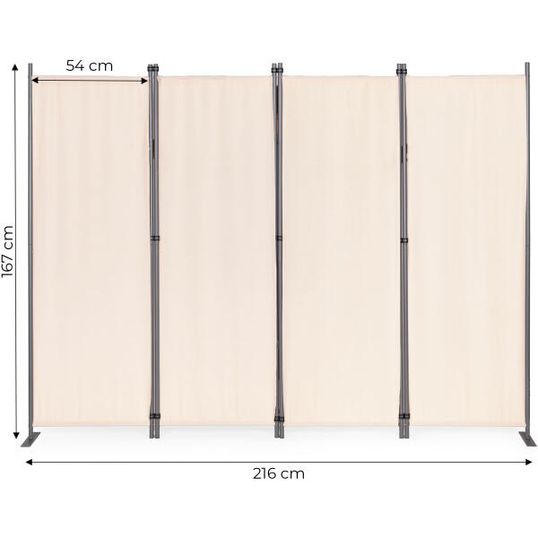 Sammenleggbar hage og romskjerm 4-panel 167x216 cm MultiGarden Beige - Bilde 10