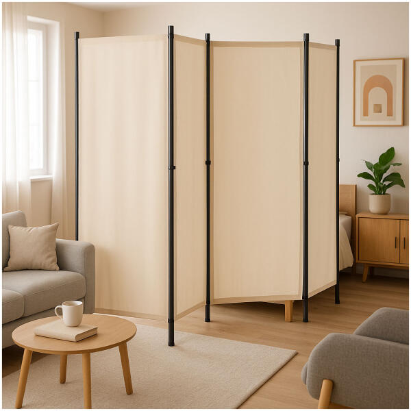 Sammenleggbar hage og romskjerm 4-panel 167x216 cm MultiGarden Beige - Bilde 9