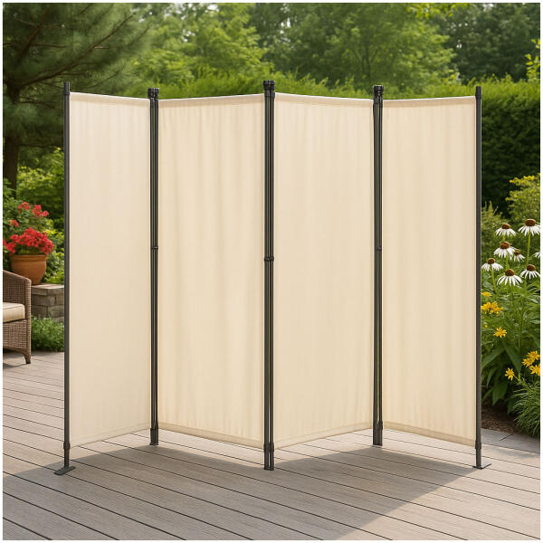 Sammenleggbar hage og romskjerm 4-panel 167x216 cm MultiGarden Beige - Bilde 8