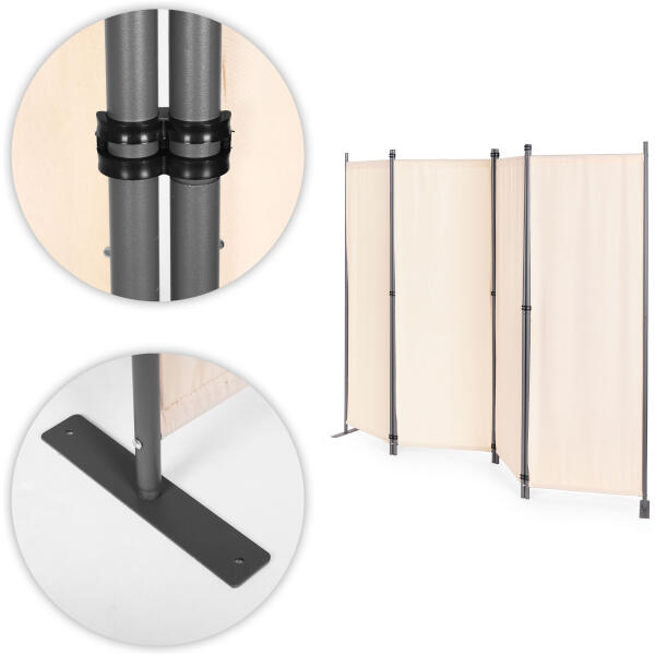 Sammenleggbar hage og romskjerm 4-panel 167x216 cm MultiGarden Beige - Bilde 6