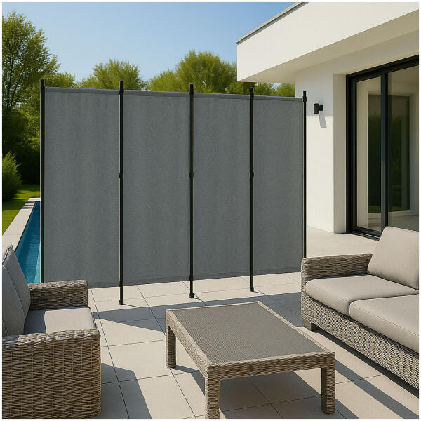 Sammenleggbar hage og romskjerm 4-panel 167x216 cm MultiGarden Grå - Bilde 8