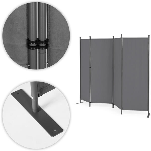 Sammenleggbar hage og romskjerm 4-panel 167x216 cm MultiGarden Grå - Bilde 6