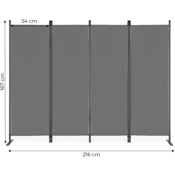 Sammenleggbar hage og romskjerm 4-panel 167x216 cm MultiGarden Grå - Bilde 10