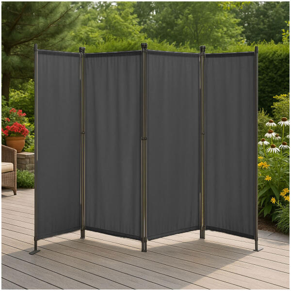 Sammenleggbar hage og romskjerm 4-panel 167x216 cm MultiGarden Grå - Bilde 9