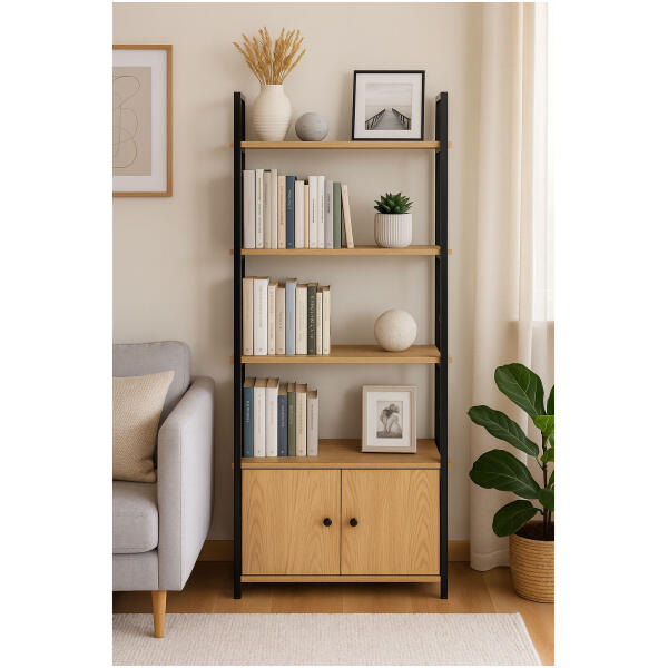 Industriell loftreol med låsbar skap 4 hyller ModernHome - Bilde 9