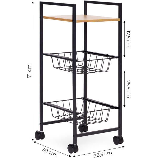 Mobilhylle skap med 2 kurver og hylle organizer på hjul ModernHome - Bilde 10