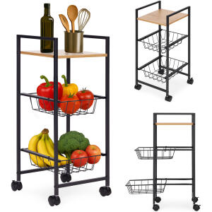 Mobilhylle skap med 2 kurver og hylle organizer på hjul ModernHome