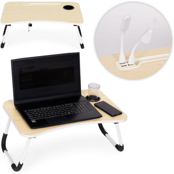 Sammenleggbar laptopstativ 60x40 cm lampe vifte ModernHome