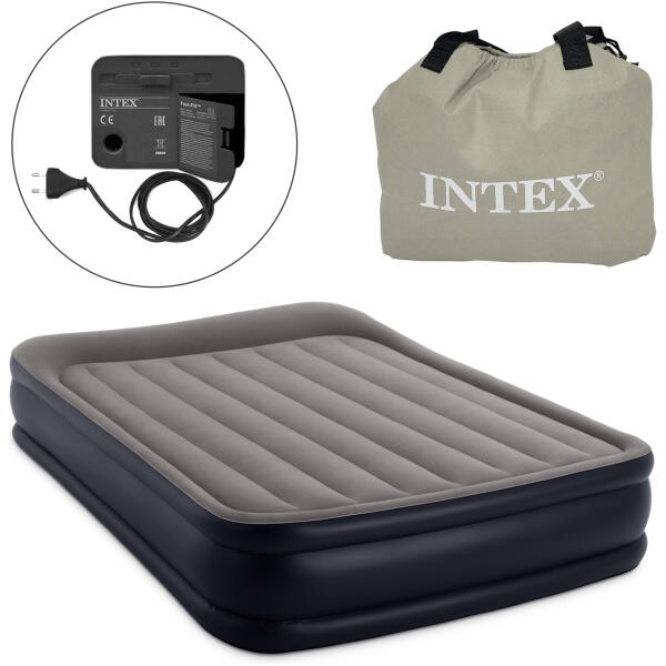 Oppblåsbar madrass 203x152 cm med pumpe INTEX 64136ND