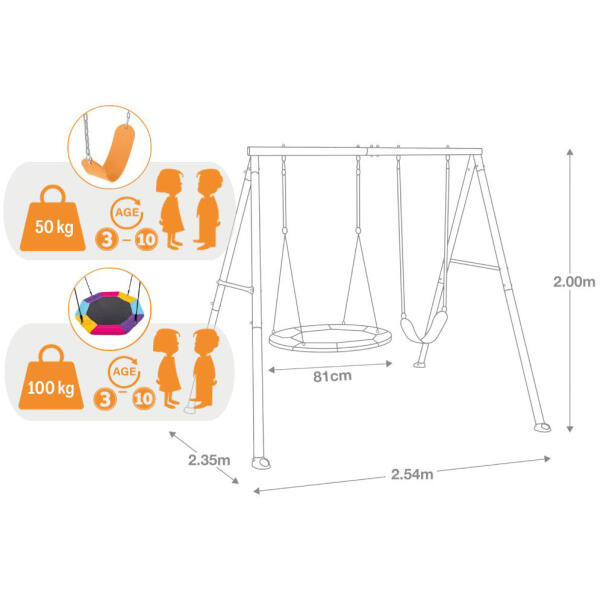 Dobbel hagehuske lekeplass for barn storkrede INTEX 44126 - Bilde 10