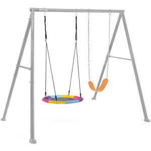 Dobbel hagehuske lekeplass for barn storkrede INTEX 44126