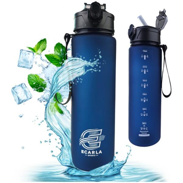 Flaske for vann sport drikkeflaske matt 750 ml ECARLA SPORTS BD51 Marineblå