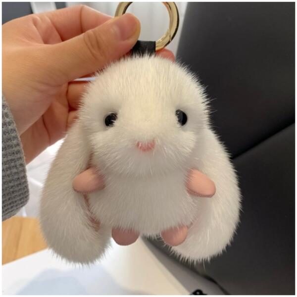 Nøkkelring Fluffy kanin BRL340B Hvit - Bilde 2