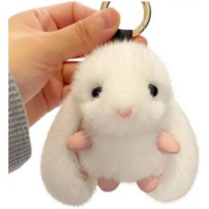Nøkkelring Fluffy kanin BRL340B Hvit