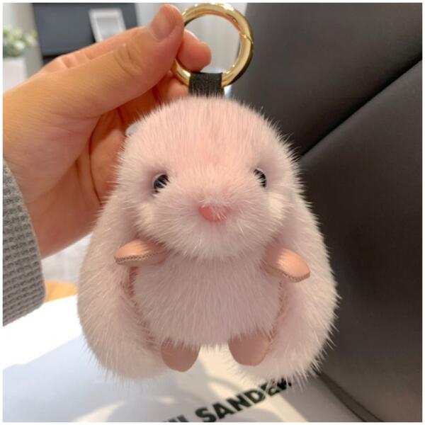 Nøkkelring Fluffy kanin Rosa - Bilde 2